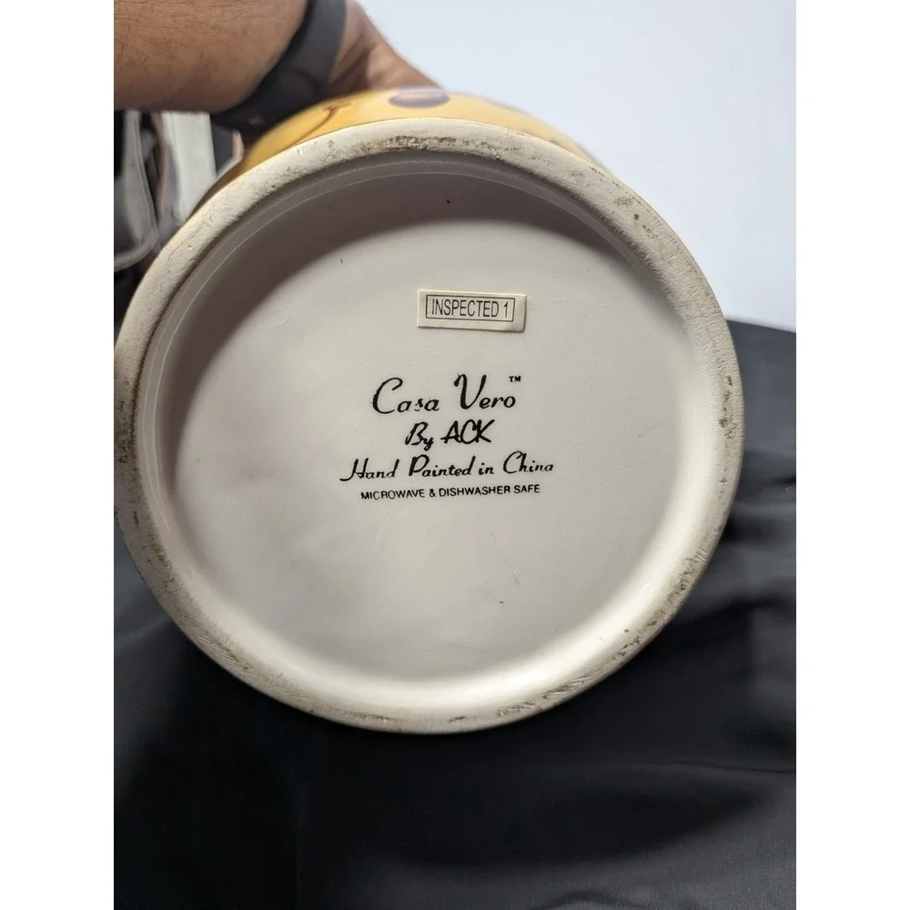 Casa‎ Vero By ACK Grape Pattern Canisters  Set Of Four Hand Painted Gold Glaze